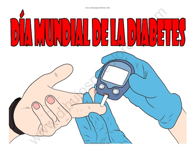 Día Mundial de la Diabetes dibujo a color y para colorear